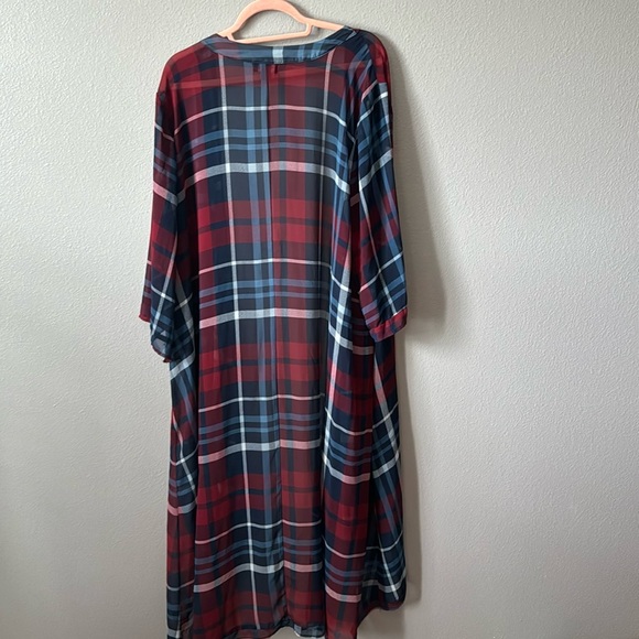 Torrid Plaid Maxi Hi Low Kimono size 3/4 - Picture 3 of 5
